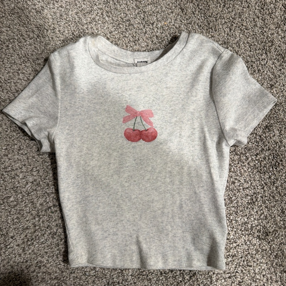 Gray Garage Top with Cherry Design